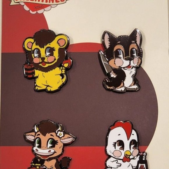 Funko Villainous Valentines Enamel Pin Set 4 Piece NEW - Picture 3 of 12